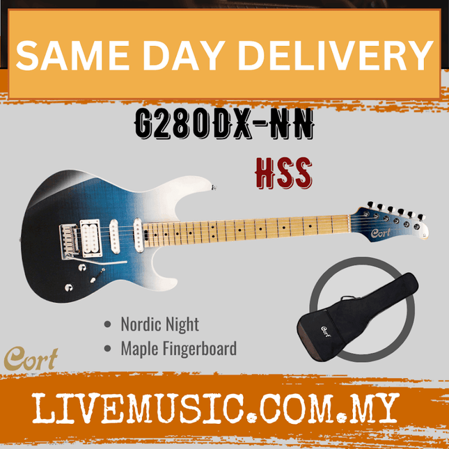Cort G280DX Electric Guitar Maple Fretboard with Bag - Nordic Night (G-280DX G 280DX)