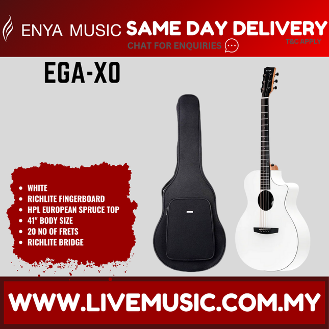 ENYA EGA-X0 41" 36'' Acoustic Guitar - White ( EGAX0 EGA X0 )