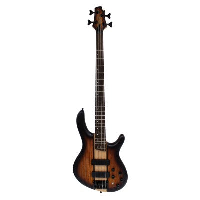 Cort C4 Plus ZBMH 4-String Electric Bass Guitar Rosewood Fretboard with Bag - Open Pore Tabacco Burst
