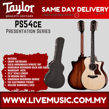 Taylor PS54ce V-Class Presentation Series Honduran RW/Adirondack Spruce Acoustic Guitar