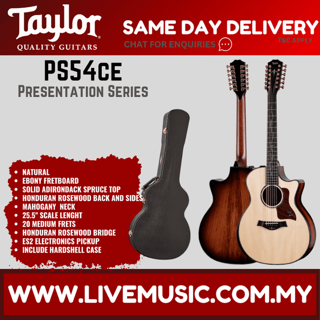 Natural-top acoustic guitar with reddish-brown body, soundhole, and black gig bag