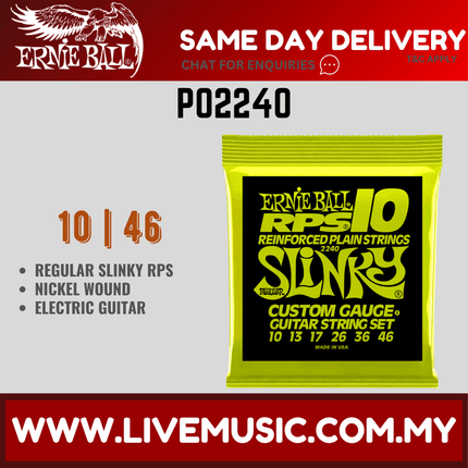Ernie Ball 2240 Electric guitar Strings RPS-10 Regular Slinky (10-46/EB2240)