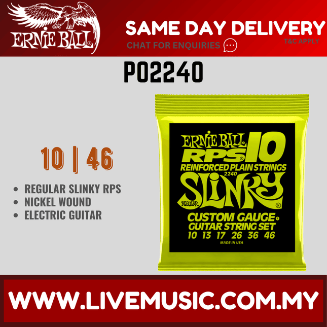 Ernie Ball 2240 Electric guitar Strings RPS-10 Regular Slinky (10-46/EB2240)