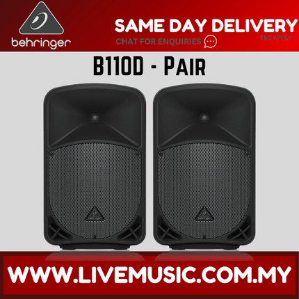 Behringer Eurolive B110D 300-Watt 10" Powered Speaker w/Wireless Mic, Speaker Stand & Cable - Each/Pair (B-110D B 110D)
