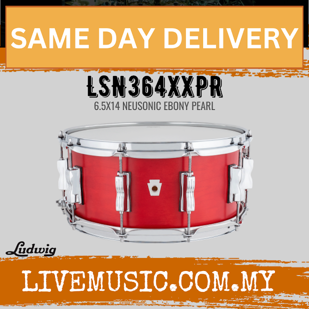 Ludwig LSN364XXPR 6.5x14inch Neusonic Snare Drum, Satin Diablo Red