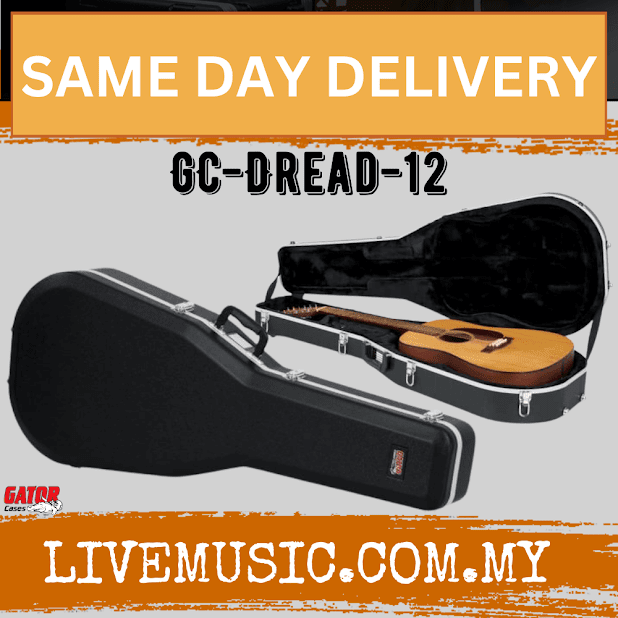 Gator GC-DREAD-12 Deluxe Molded 12-String Dreadnought Guitar Case (GCDREAD/GC-DREAD)