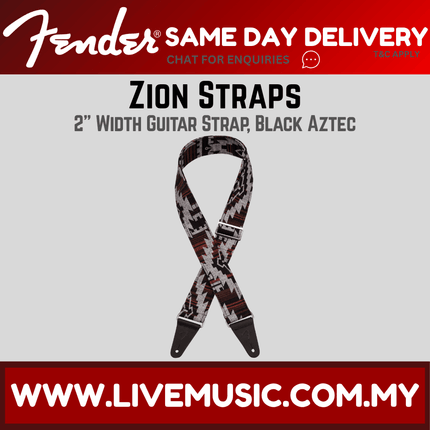 Fender Zion Guitar Strap, 2-inch, Black Aztec