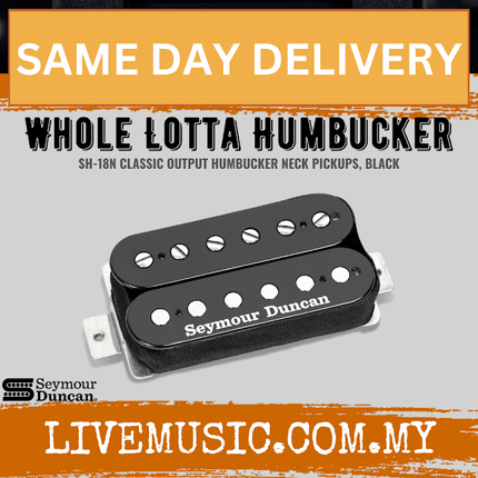 Seymour Duncan 11102-88-B SH-18N Whole Lotta Humbucker, Classic Output Humbucker Pickups, 6 Strings, Neck, Black