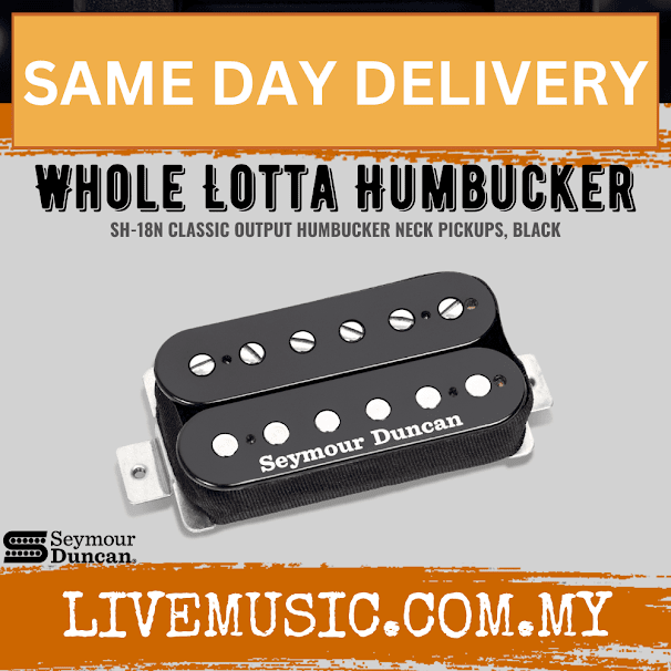 Seymour Duncan 11102-88-B SH-18N Whole Lotta Humbucker, Classic Output Humbucker Pickups, 6 Strings, Neck, Black