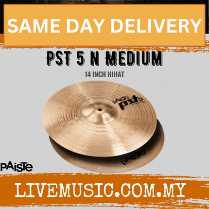 Paiste 14 inch PST 5 N Medium Hi-hat Cymbals (PST 5 / PST-5 / PAIPST5NMHH )