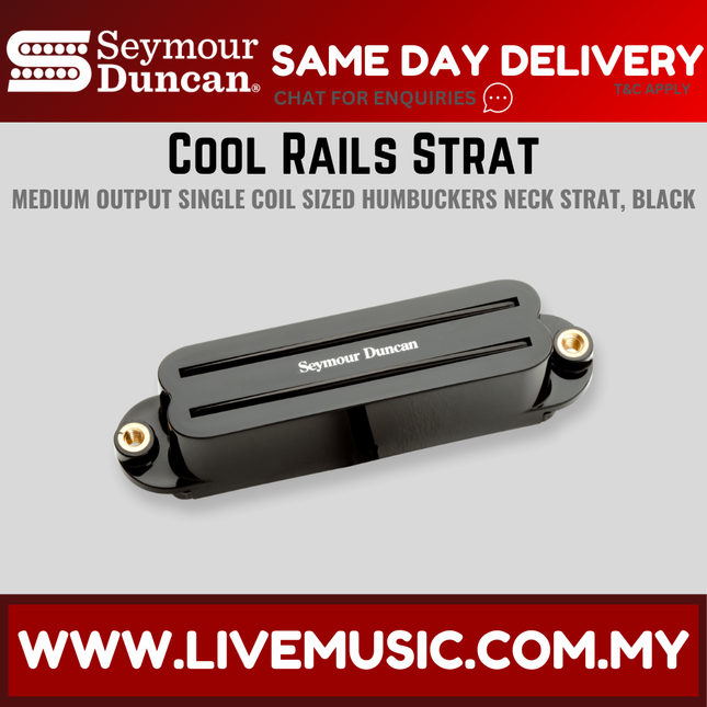 Seymour Duncan SCR-1B Cool Rails Strat Bridge Pickup - Black (SCR1B)