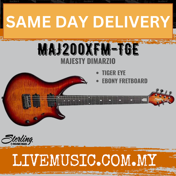 Sterling MAJ200XFM-TGE-E1-WB John Petrucci Majesty Series Electric Guitar, Tiger Eye ( MAJ200XFM-TGE / MAJ200XFM )