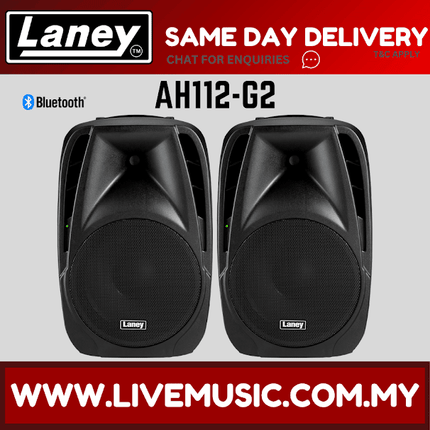 Laney AH112-G2 Audiohub Venue 2-Way Active Speaker System w/Speaker Stand And Mic Cable, Each / Pair (AH112G2/AH 112 G2)