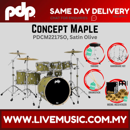 PDP by DW CM7 Concept Maple Shell Pack - 7-piece With HCS141620 Cymbals - (PDCM2217)