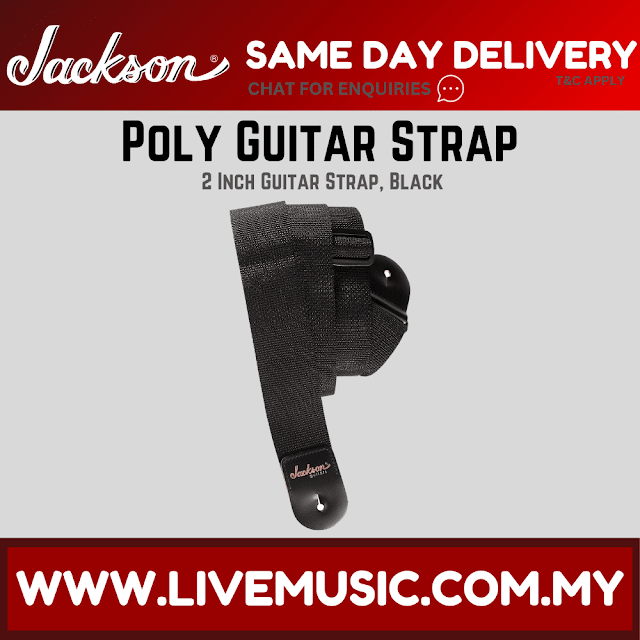 Jackson 2inch Poly Guitar Strap, Black