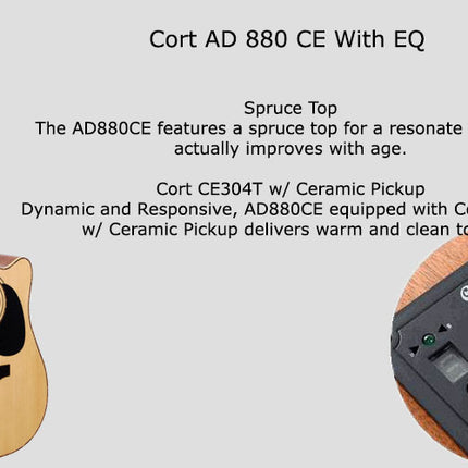 Cort AD880CE Acoustic-Electric Guitar with Bag (AD 880CE AD-880CE)