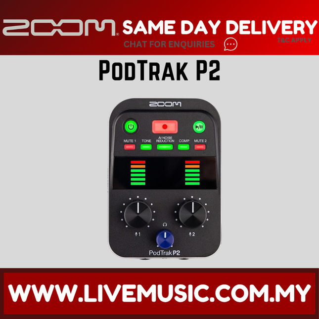 Zoom PodTrak P2 Portable  USB Mic Recorder ( PODTRAKP2 )