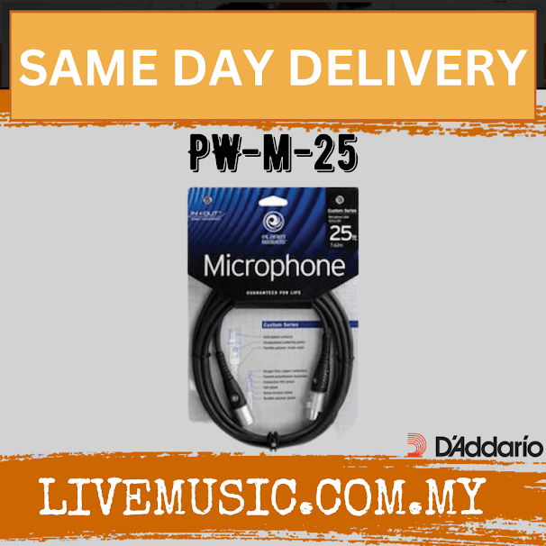 Planet Waves PW-M-25 Custom Series Microphone Cable (PWM25/PW M 25)