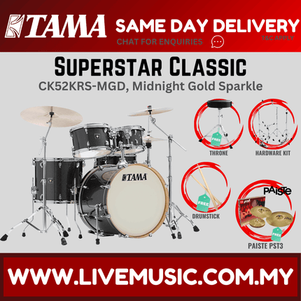 Tama Superstar Classic CK52KRS 5-Piece Drum Set With Paiste PST3 Cymbal Set - ( CK-52KRS )