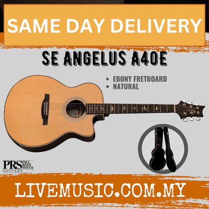 PRS SE Angelus A40E H Acoustic Guitar with Case - Natural