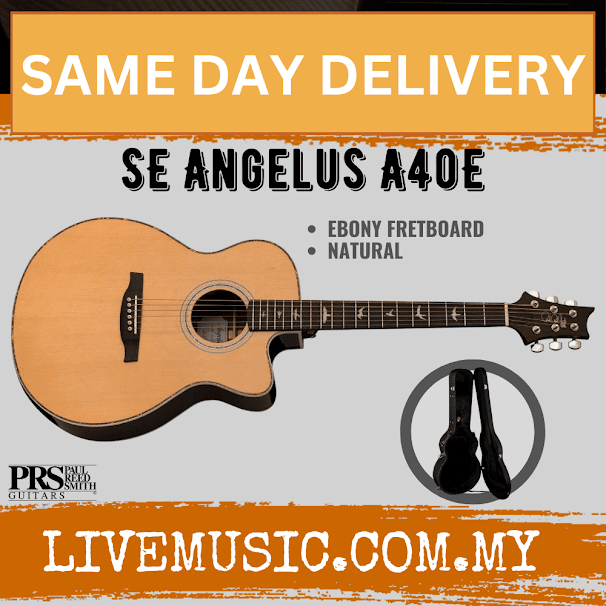 PRS SE Angelus A40E H Acoustic Guitar with Case - Natural