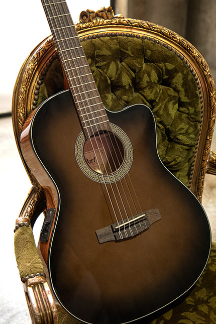 Cort Jade E Nylon Classical-Electric Guitar with Gig Bag - Dark Brown Burst (Jade-E/Jade)