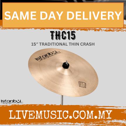 Istanbul Agop THC15 15"Traditional Series Thin Crash Cymbal (THC 15/THC-15)