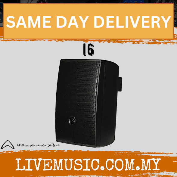 Black 2-way passive installation loudspeaker with 6.5-inch woofer, wall-mount design