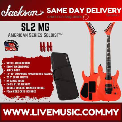 Jackson American Series Soloist SL2MG Electric Guitar, Satin Lambo Orange