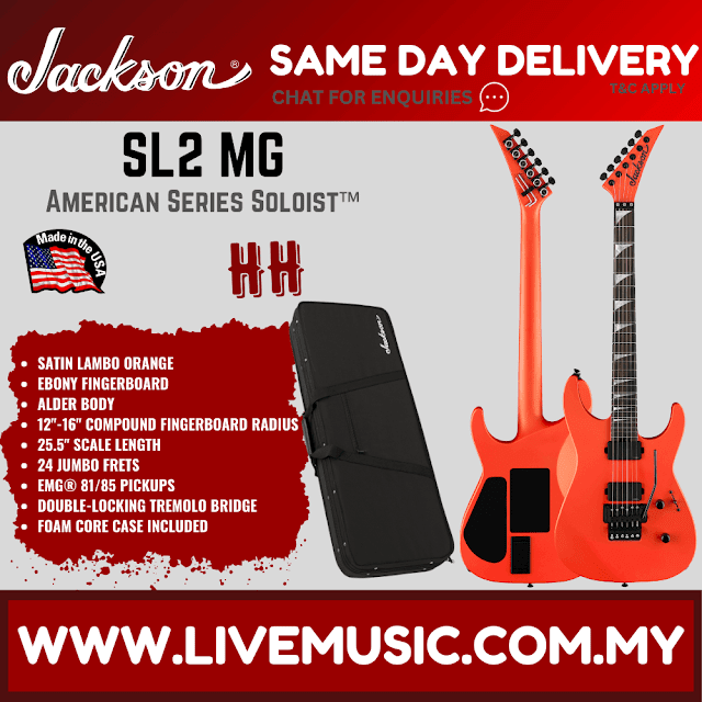 Jackson American Series Soloist SL2MG Electric Guitar, Satin Lambo Orange