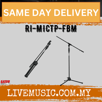 Gator Rok-It RI-MICTP-FBM Tripod Microphone Stand with Fixed Boom Arm (RIMICTPFBM)