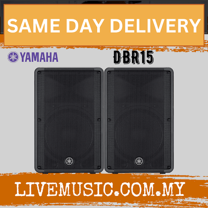 Yamaha DBR15 800-watt Powered Speaker w/Speaker Stand - Pair ( DBR-15 / DBR 15 )