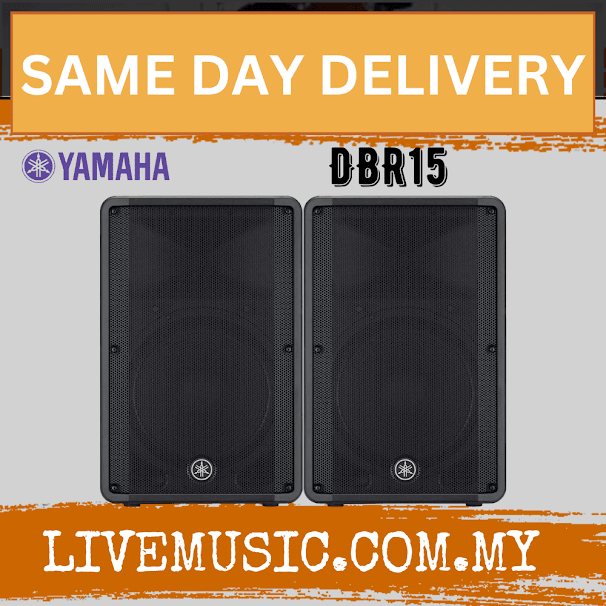 Yamaha DBR15 800-watt Powered Speaker w/Speaker Stand - Pair ( DBR-15 / DBR 15 )