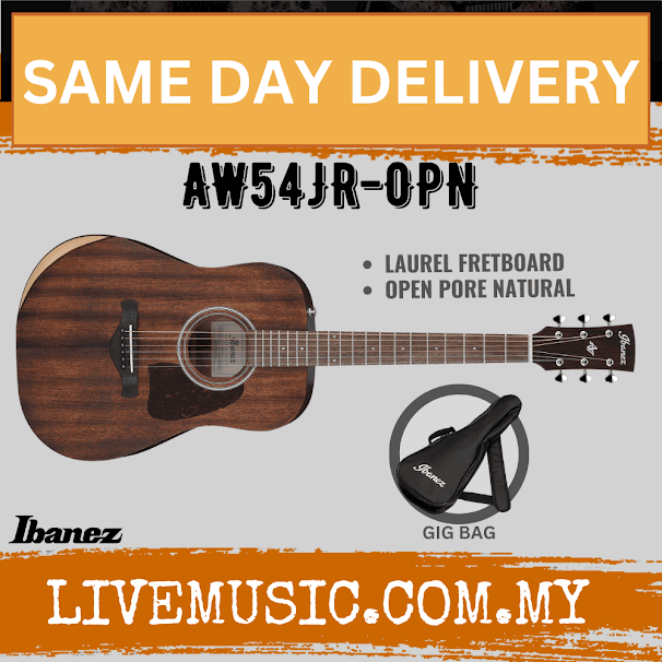 Ibanez Artwood AW54JR-OPN Solid Mahogany Top Acoustic Guitar - Open Pore Natural ( AW54JR OPN / AW54JROPN )