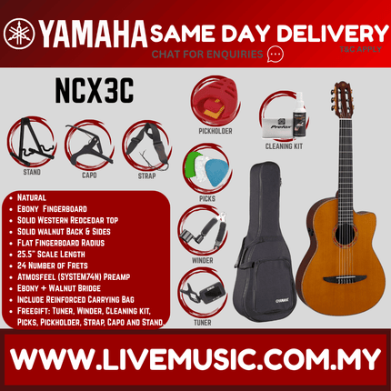 Yamaha NCX3C Acoustic/Electric Nylon String Guitar with Pickup ( NCX-3C  /  NCX3 )