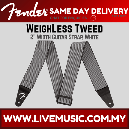 Fender WeighLess Tweed Guitar Strap - White