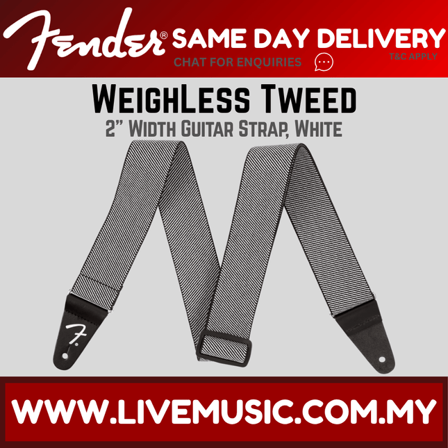 Fender WeighLess Tweed Guitar Strap - White