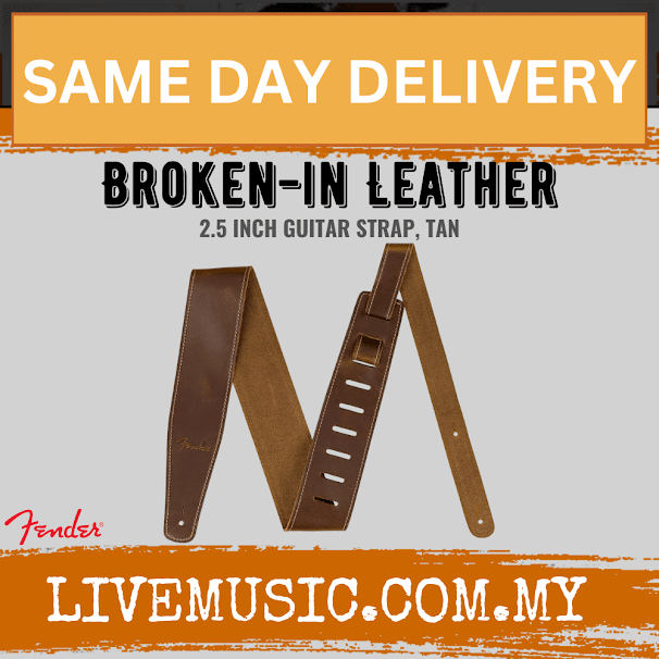 Fender Broken-in Leather Guitar Strap - Tan