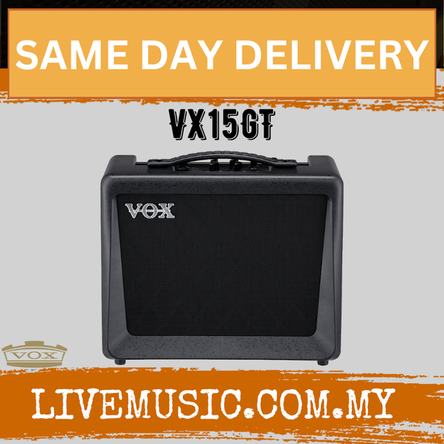 Vox VX15 GT 15 Watt 1x6.5 Digital Modelling Amp Amplifier Guitar With 11 Amp Models (VX15-GT/VX15GT)
