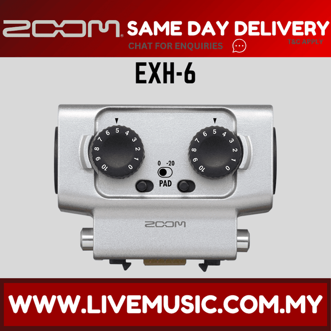 ZOOM EXH-6 dual XLR/TRS combo input capsule with two black knob dials
