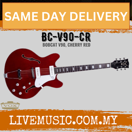 VOX BC-V90-CR BOBCAT V90 Semi-Hollow Body Electric Guitar - Cherry Red ( BC V90 CR / BCV90CR )
