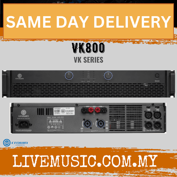 Crown VK800 Reliable, Easy-to-Use Amplifier for Nightlife Applications ( VK 800 / VK-800 )