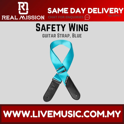 Real Mission Safety Wings Guitar Strap - Black / Blue / Green / Grey / Orange / Pink