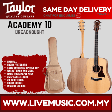 Taylor Academy 10 Dreadnought Acoustic Guitar w/Bag