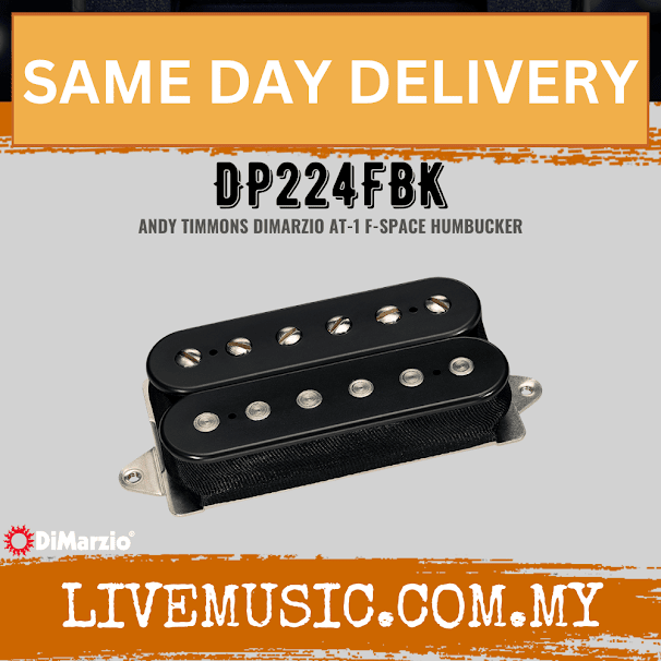 DiMarzio DP224FBK AT-1 Andy Timmons Humbucker Guitar Pickup, F-Spaced - Black (DP224)