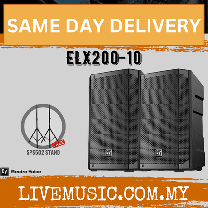 EV Electro-Voice ELX200-10 1200W 10" Passive Speaker With Speaker Stand And Cable - Pair ( ELX200 10 / ELX20010 )