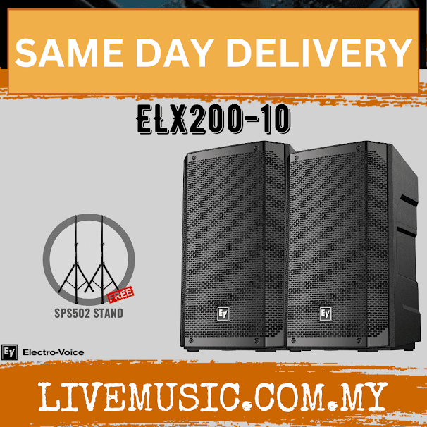 EV Electro-Voice ELX200-10 1200W 10" Passive Speaker With Speaker Stand And Cable - Pair ( ELX200 10 / ELX20010 )