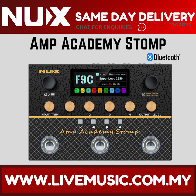 Nux NMA-3AAP Amp Academy Stomp Compact Modeler Guitar Effect Pedal ( NMA3AAP / NMA 3AAP )
