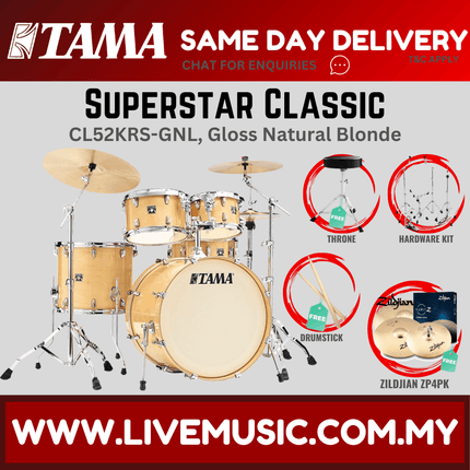 Tama Superstar Classic CL52KRS 5-Piece With Zildjian ZP4PK Cymbal Set - ( CL-52KRS )