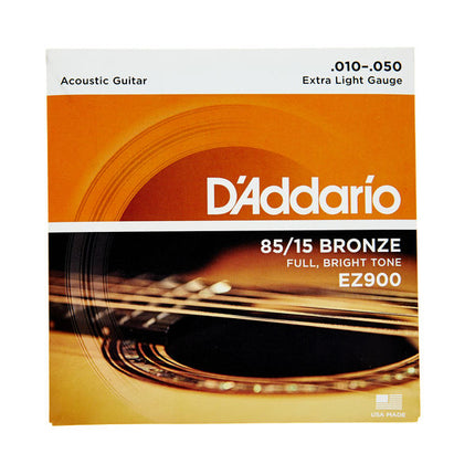 D'Addario EZ900 - 85/15 Bronze Acoustic Strings, Extra Light (10-50)(Daddario)